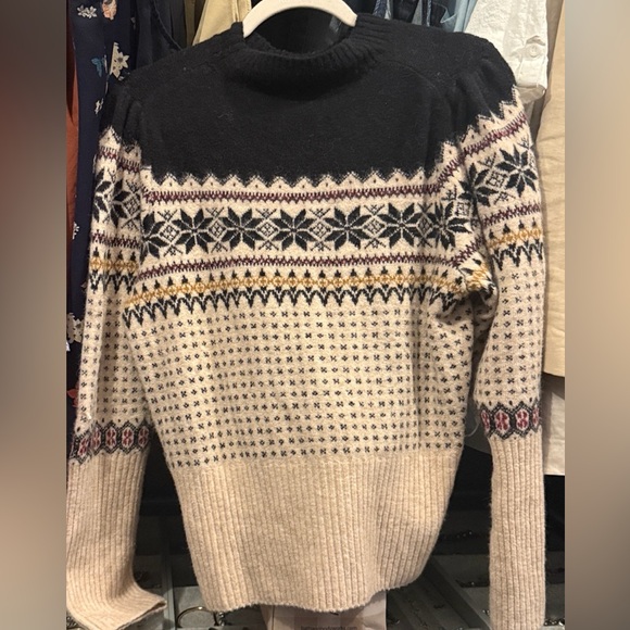 J. Crew Black and Cream Fair Isle Sweater - Picture 6 of 7